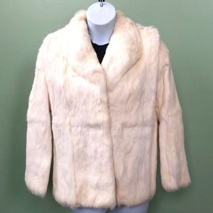 Fleet Street White Rabbit Fur Coat
